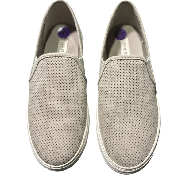 Steve Madden Klarissa Slip On Sneakers Perforated Gray Sz 8.5 - Picture 1 of 8